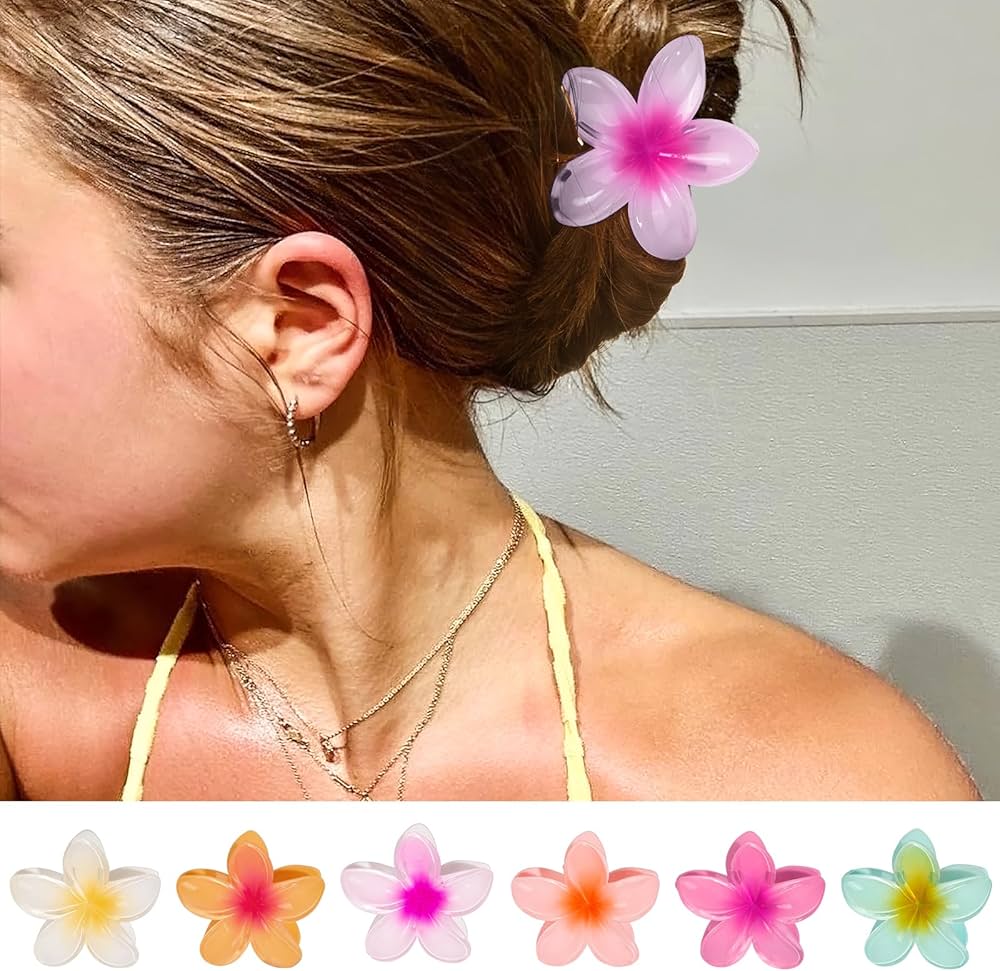 Hawaiian Flower Hair Claws